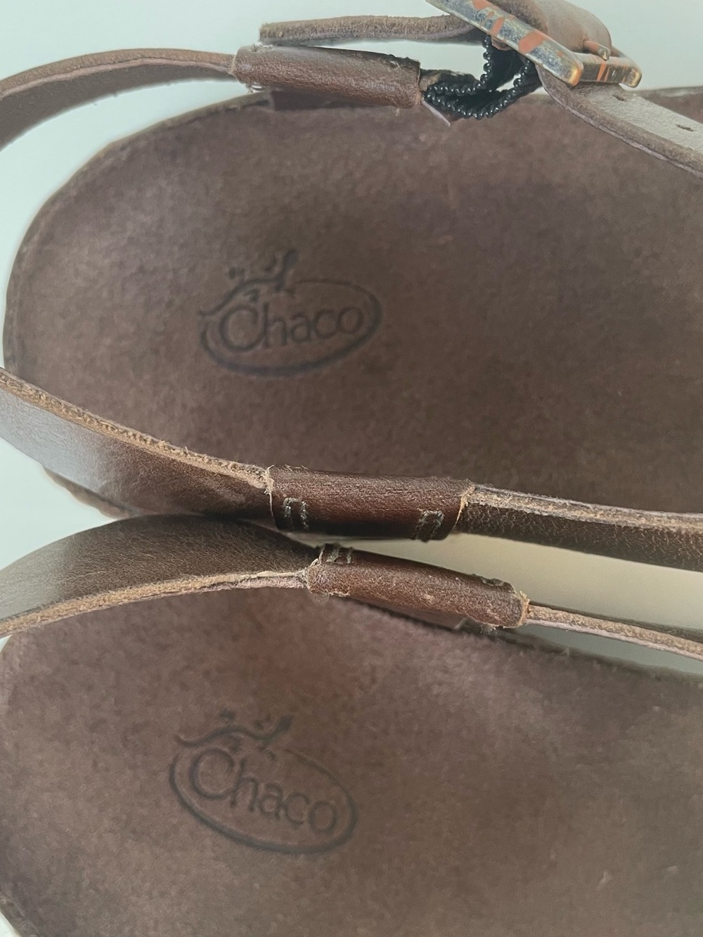 Chaco Wayfarer Otter Brown Leather Crossover Strap Sandals Women’s 7 Outdoors - Picture 7 of 16